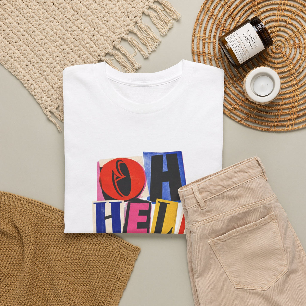 Oh Hell Naw Graphic Tee Colorful Retro Statement Shirt