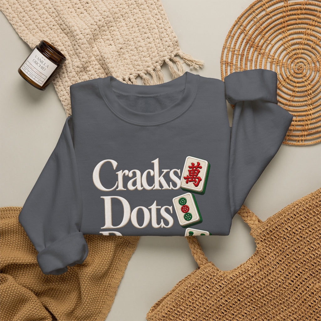 Cracks Dots Bams Mahjong Sweatshirt, Funny Mahjong Shirt, Mahjong Lover Gift, Mahjong Game Night Crewneck, Mahjong Club Apparel