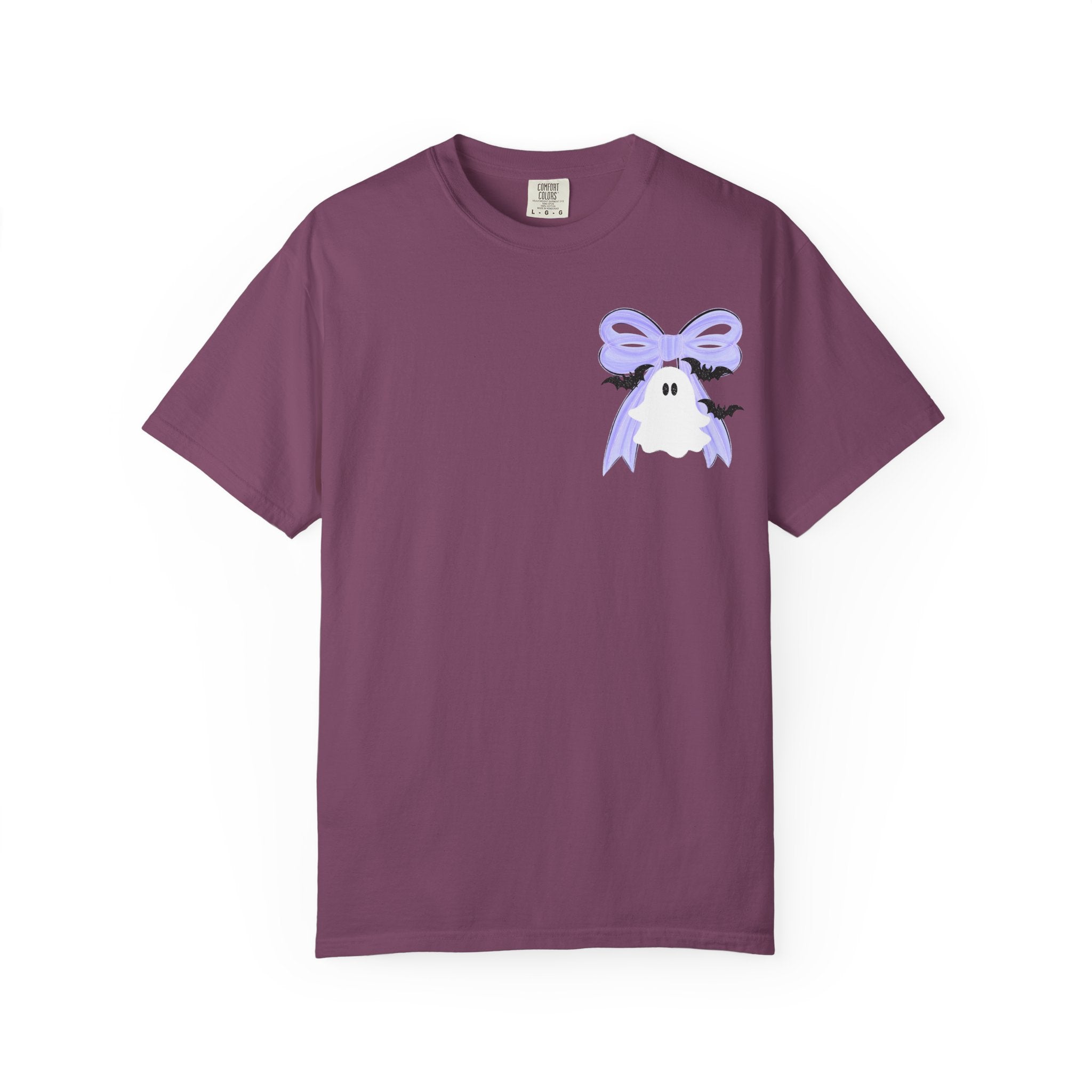 Spooky Season Ghost Tee Lavender Bow Halloween T Shirt