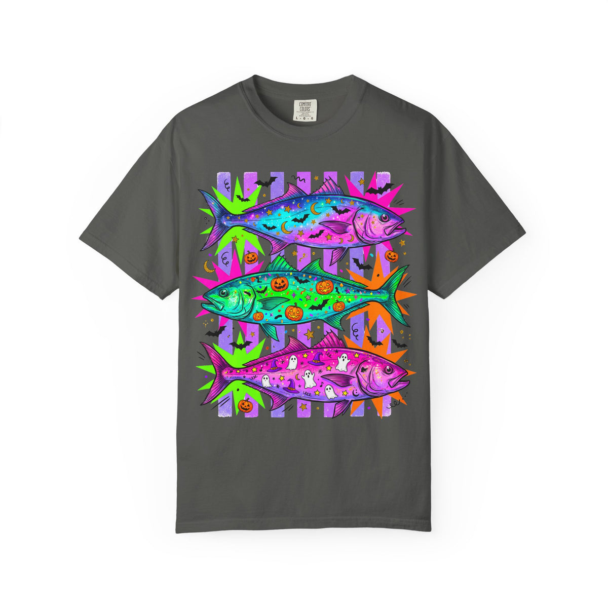 Bright Halloween Tropical Mackerel T-Shirt — Colorful Surf & Beach Fish Graphic Tee