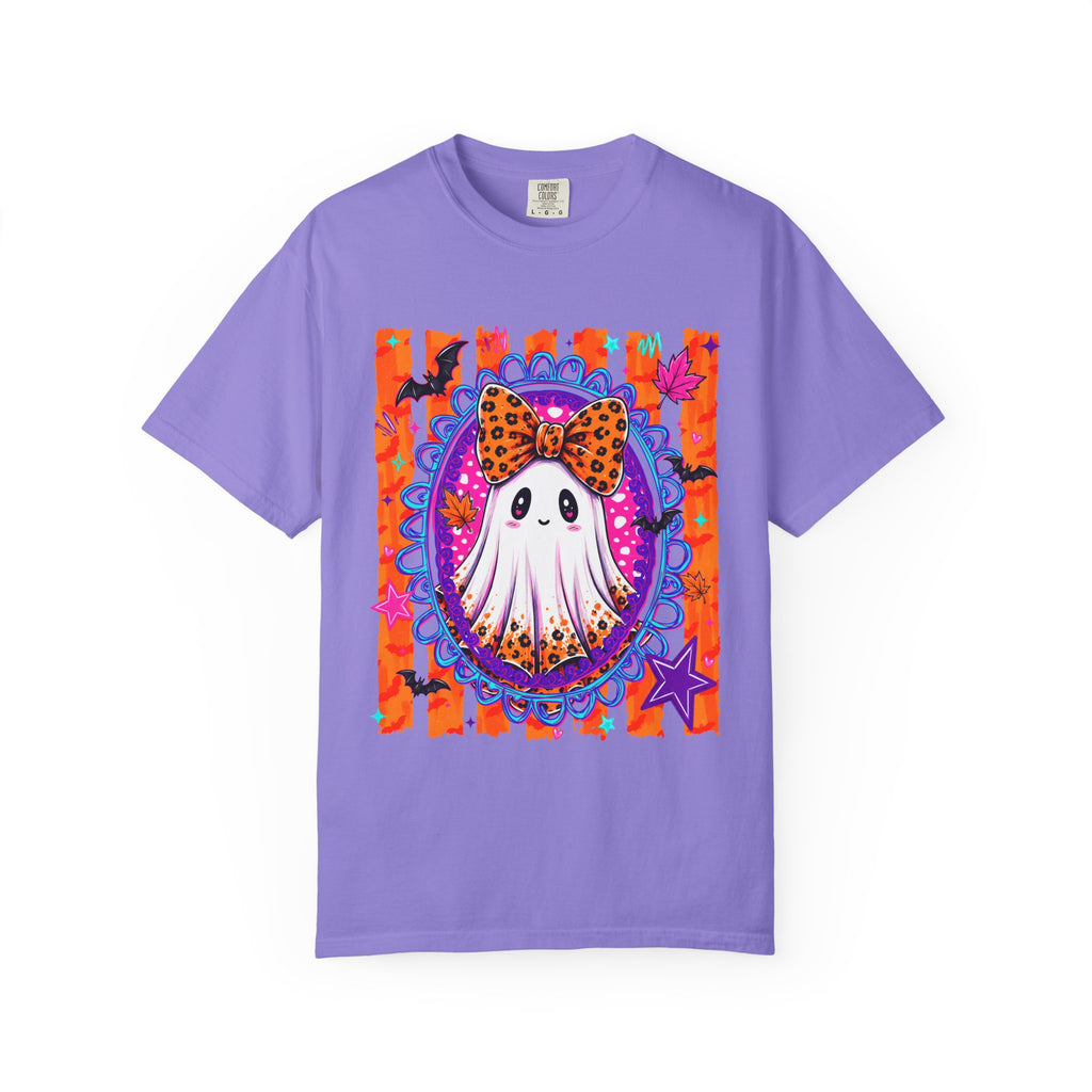 Halloween Ghost Tee Cute Polka Dot Bow Ghost Graphic T Shirt