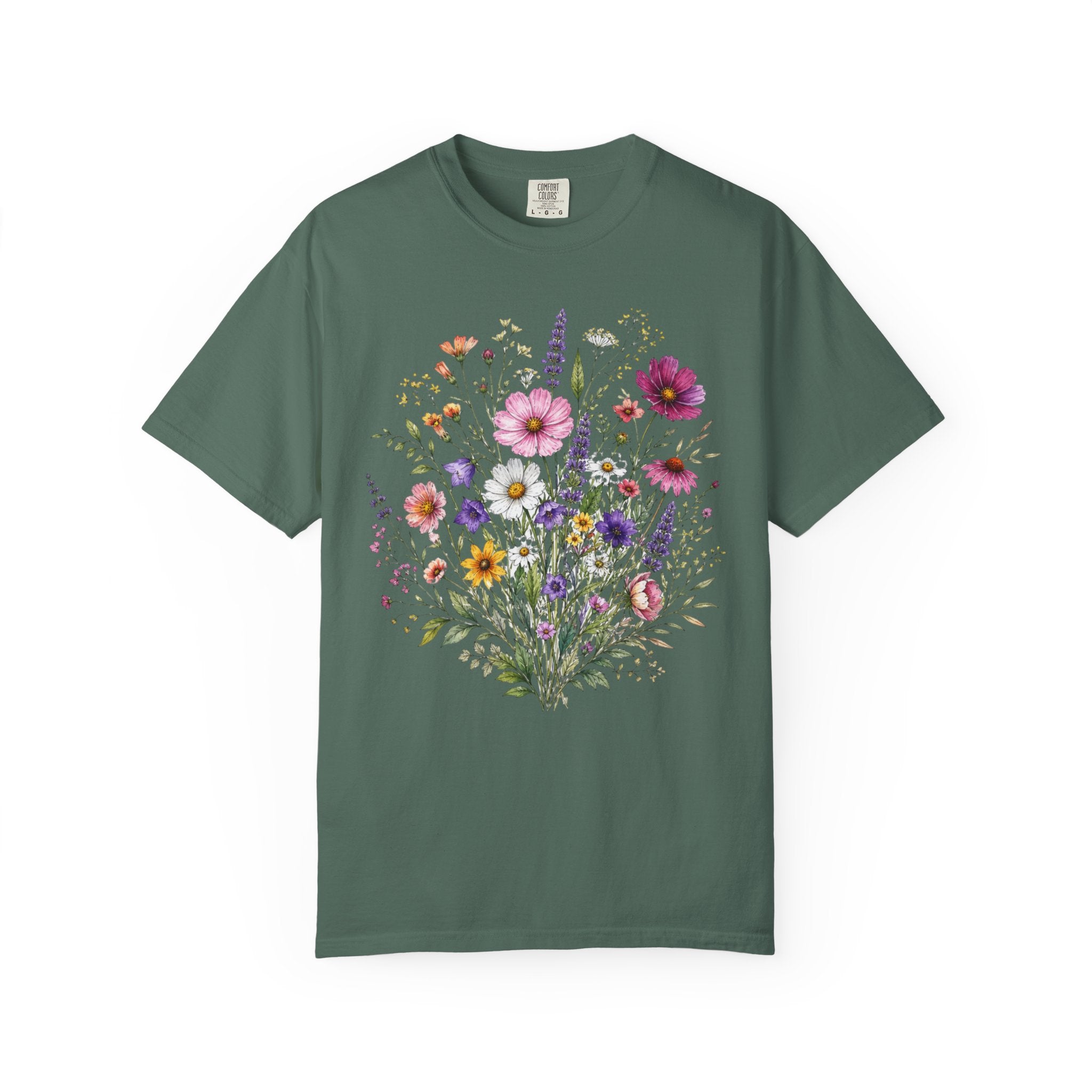 Floral Bouquet T Shirt Wildflower Garden Graphic Tee