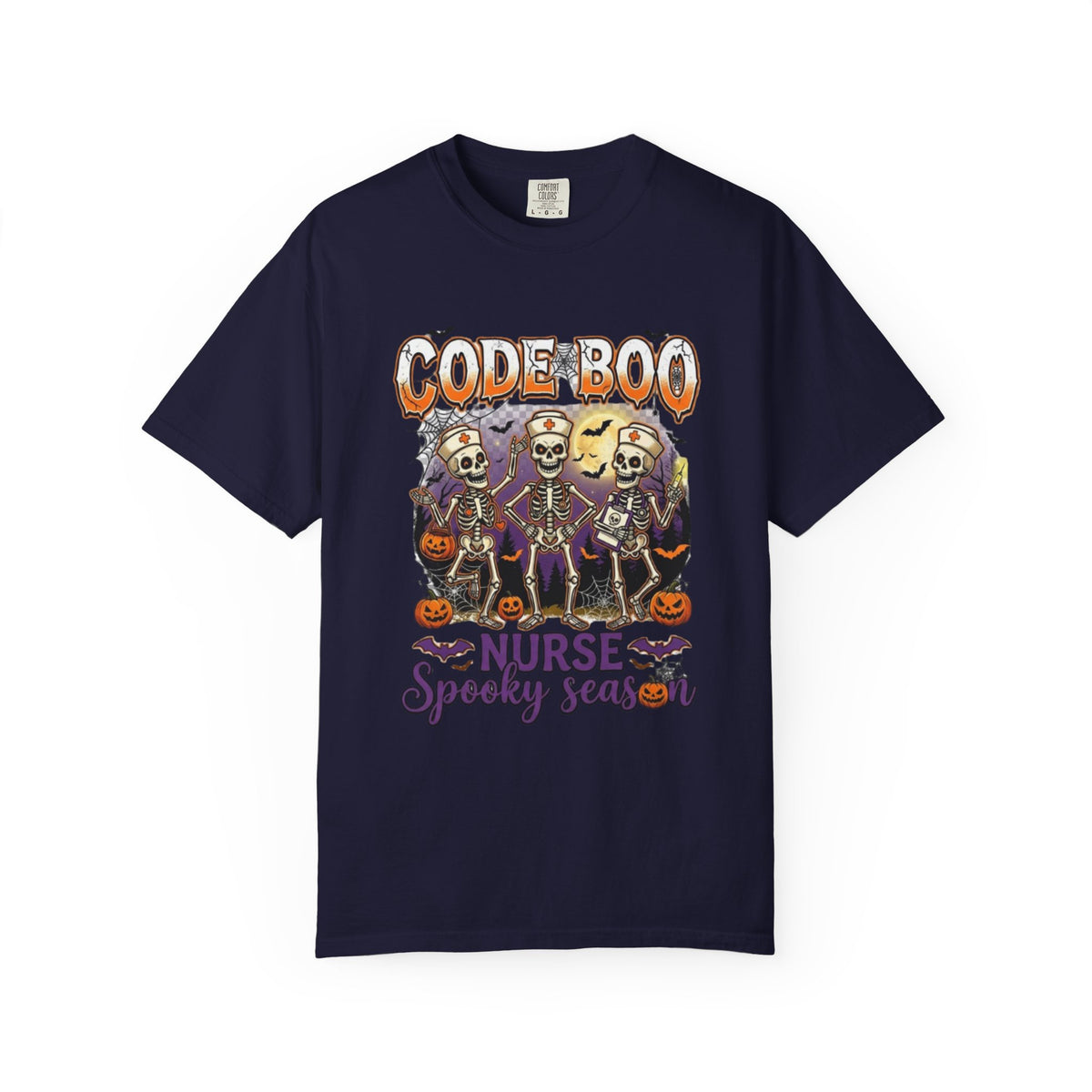 Nurse Code Boo Halloween T‑Shirt Spooky Season Skeletons