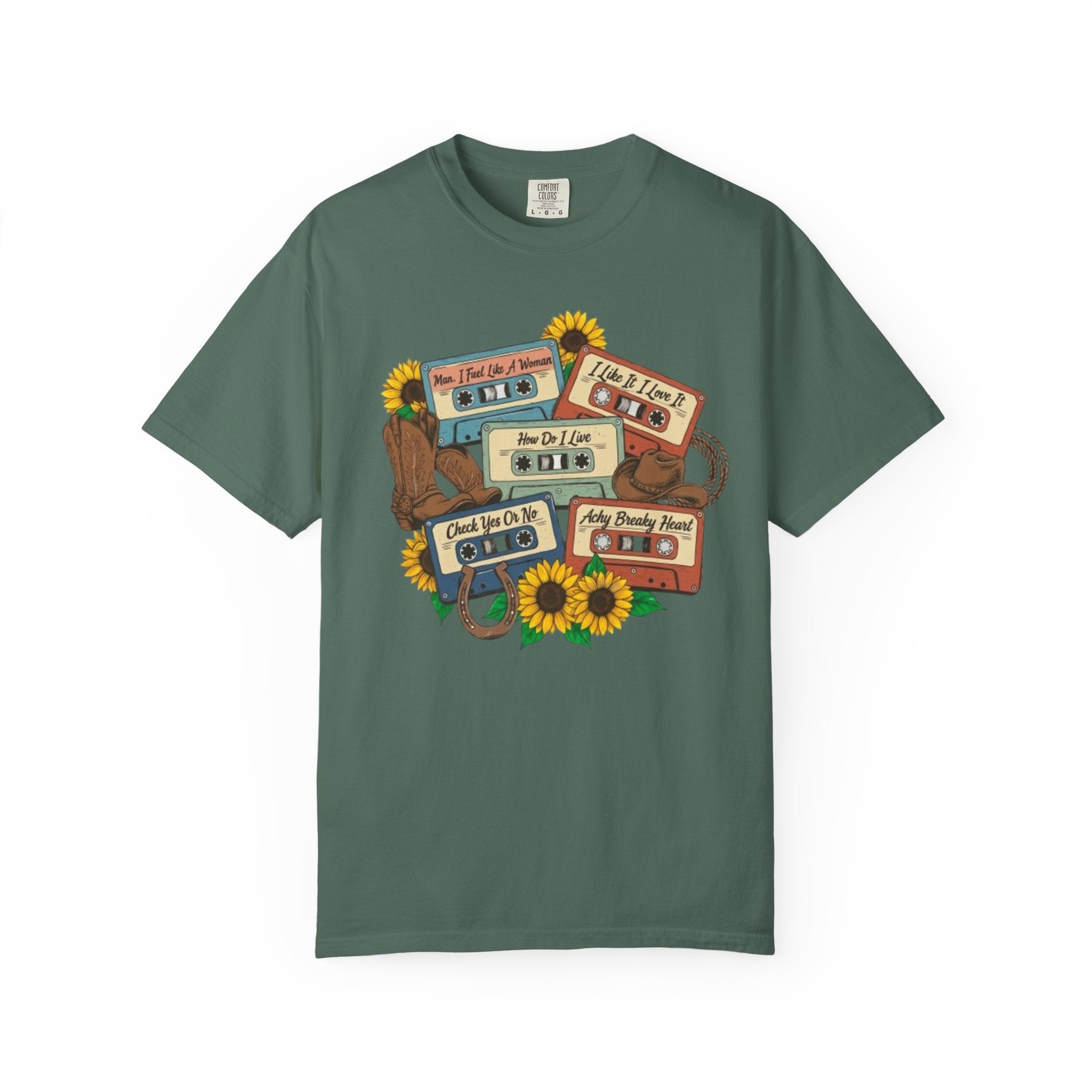 Cassette Mix T Shirt Retro Sunflower Tape Design