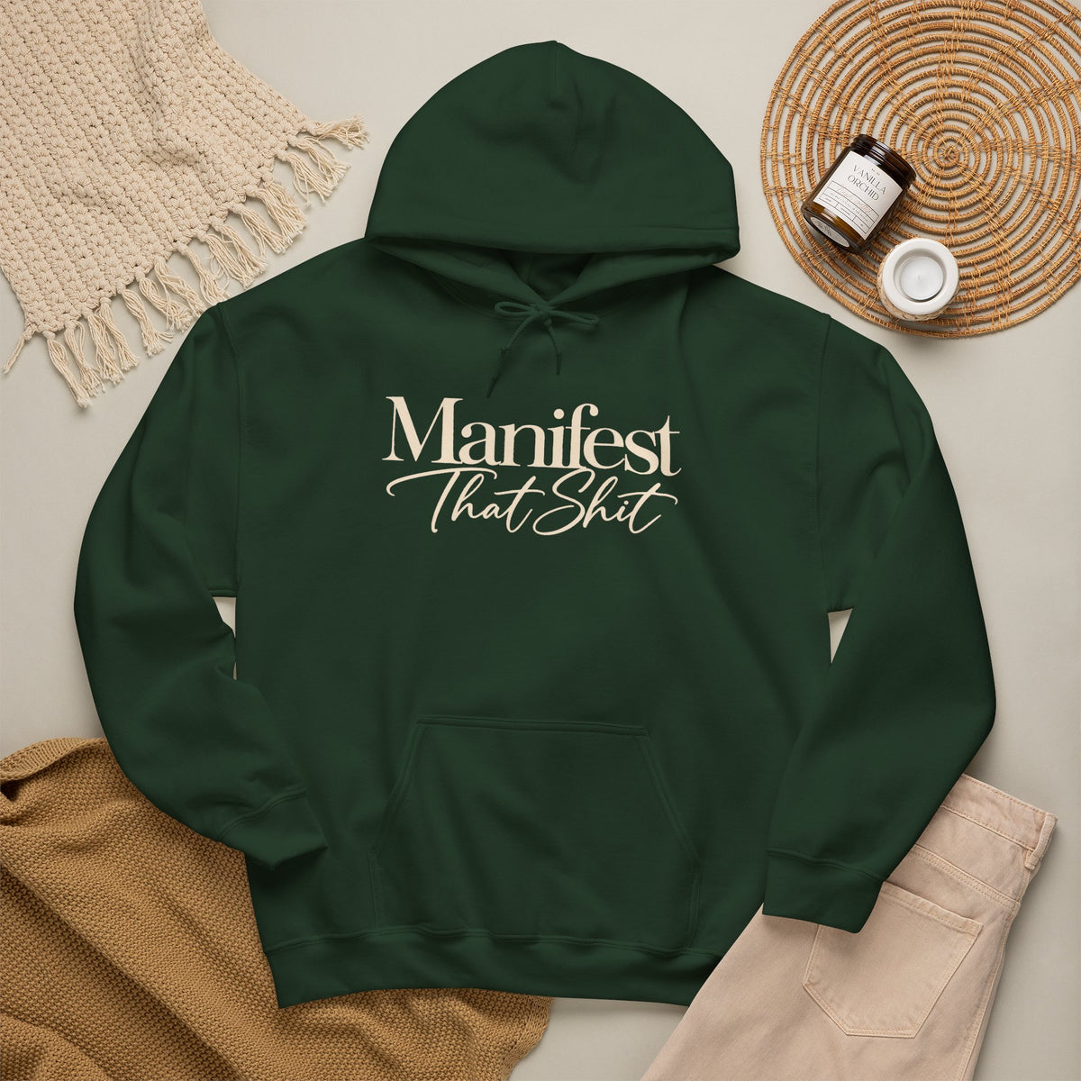Hoodie Manifest That Shit Minimal Script Pullover