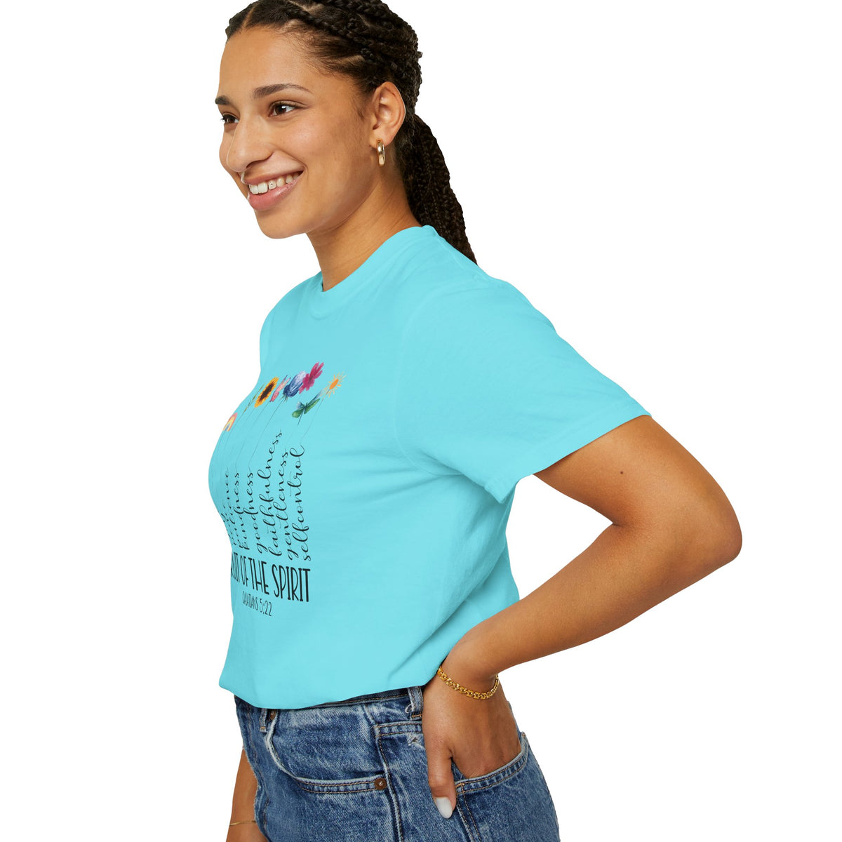 Fruit of the Spirit Floral Tee shirt | Galatians 5:22 Scripture Tee