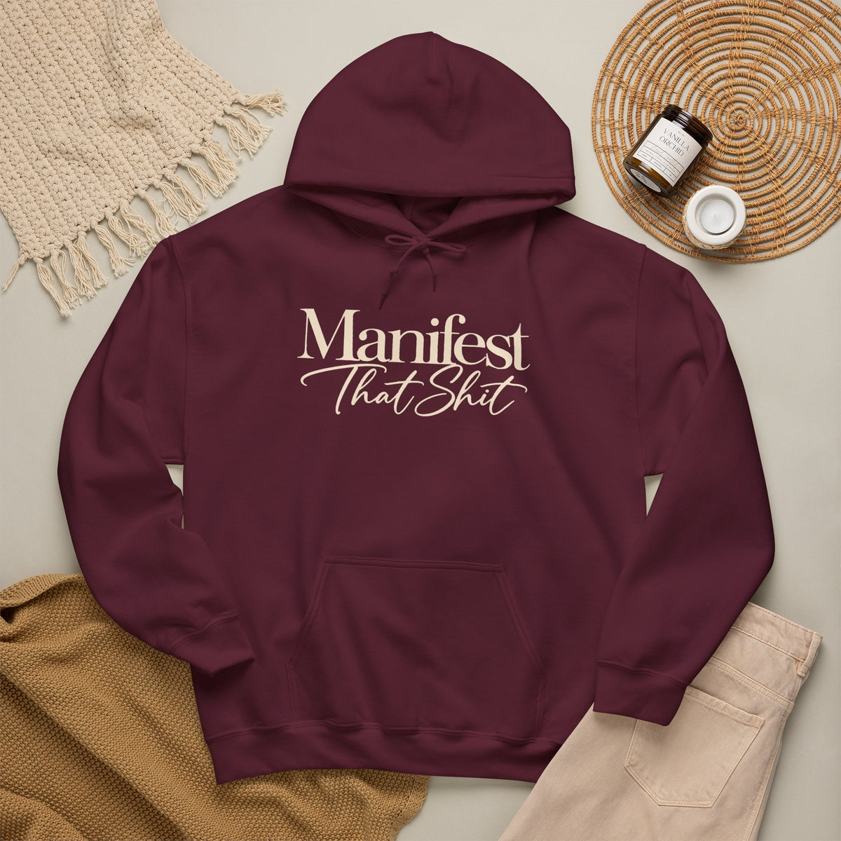 Hoodie Manifest That Shit Minimal Script Pullover