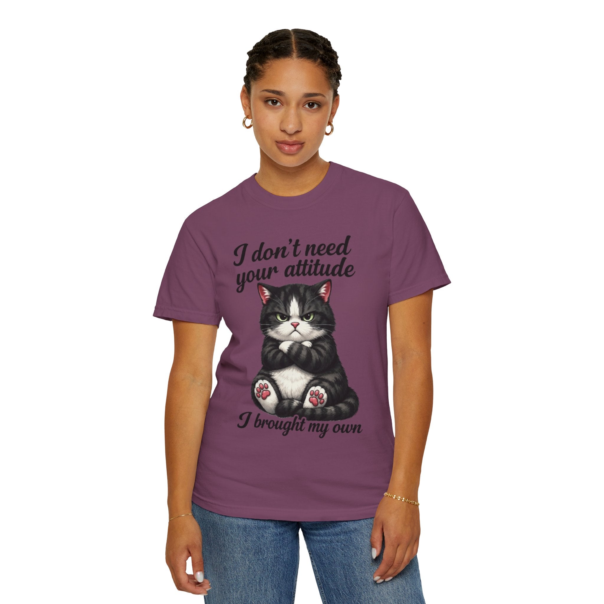 Cat Attitude T-Shirt I Don't Need Your Attitude I Brought My Own Funny Cat Tee