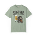 Respect Your Elders T-Shirt  Funny Retro Phone and Wheelchair Graphic Tee