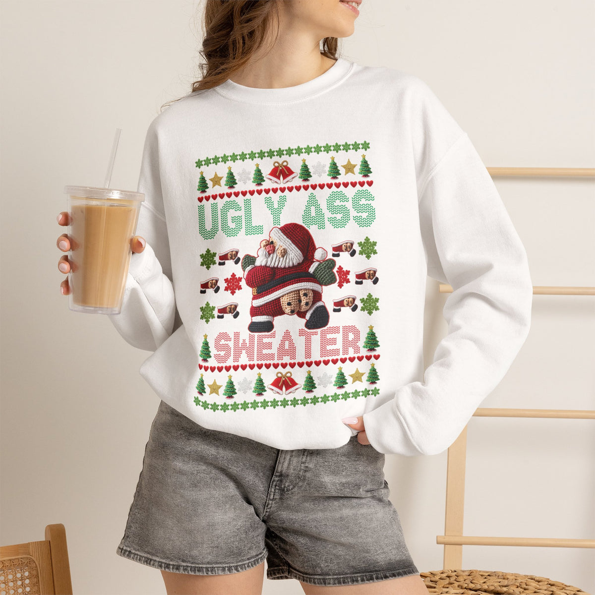 Funny Ugly Christmas Sweater, Ugly Ass Sweater Sweatshirt, Sarcastic Christmas Shirt, Adult Holiday Party Outfit, Gag Gift