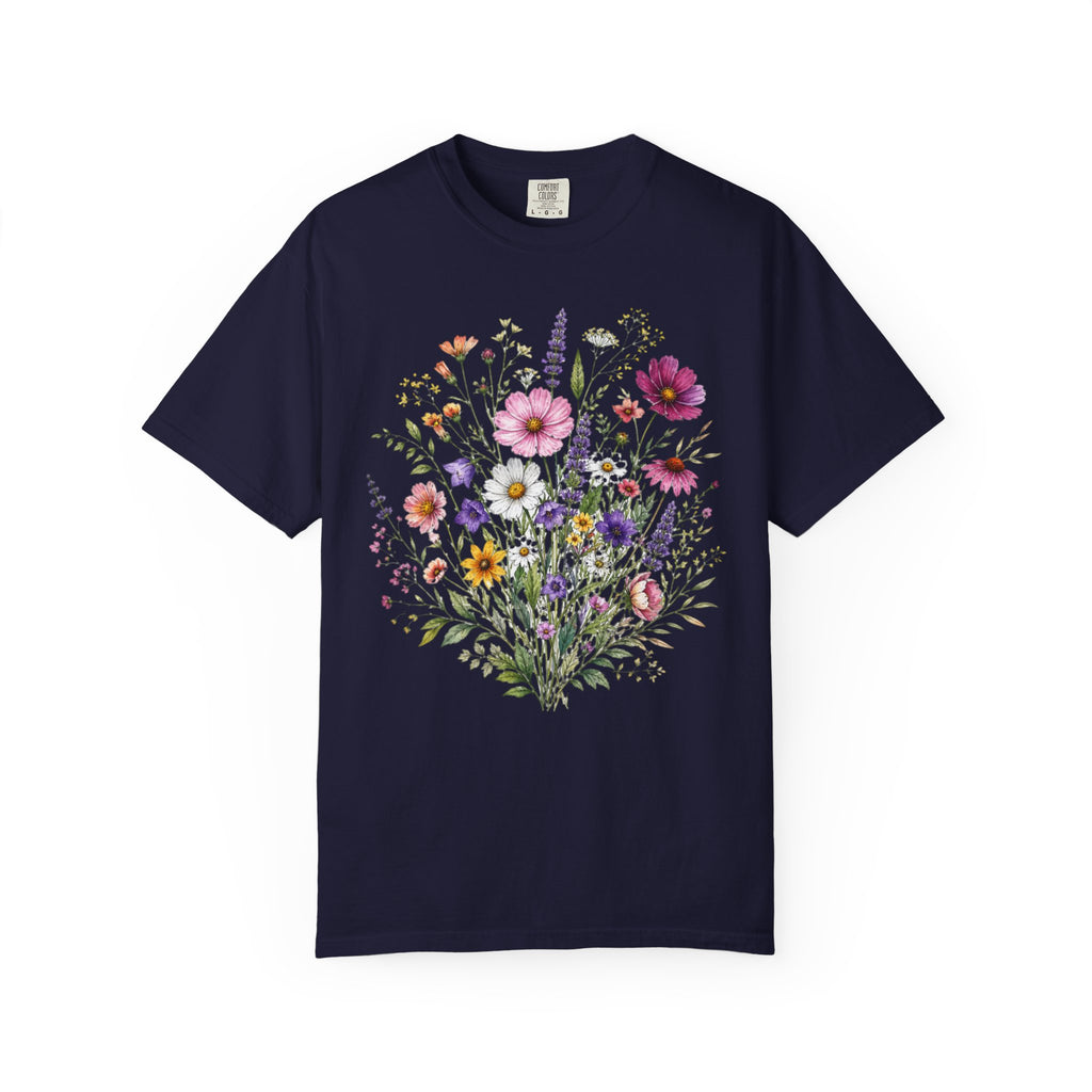 Floral Bouquet T Shirt Wildflower Garden Graphic Tee