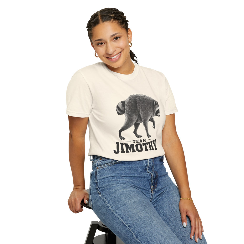 Team Jimothy Raccoon Garment Dyed Tee Shirt Vintage Wildlife Graphic Tee