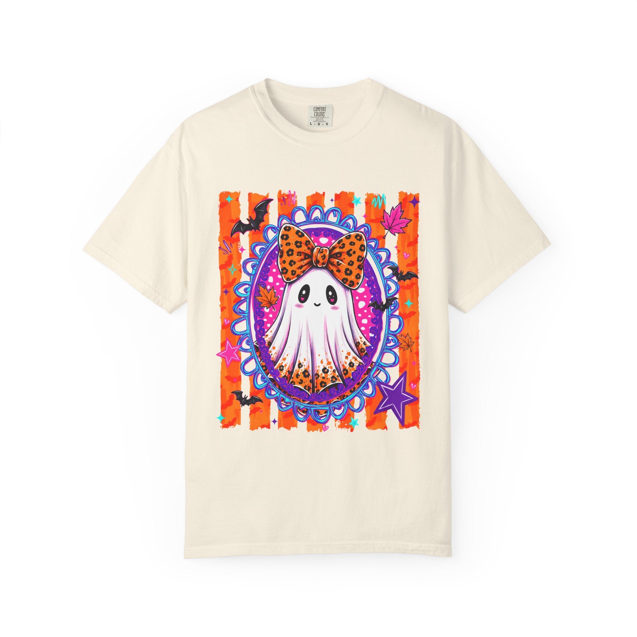 Halloween Ghost Tee Cute Polka Dot Bow Ghost Graphic T Shirt