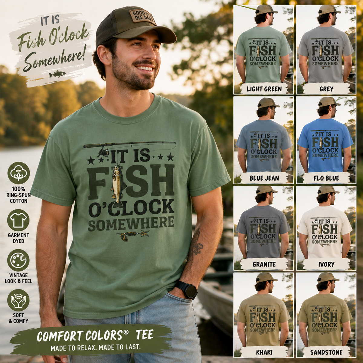 It Is Fish O Clock T Shirt Fishing Graphic Tee