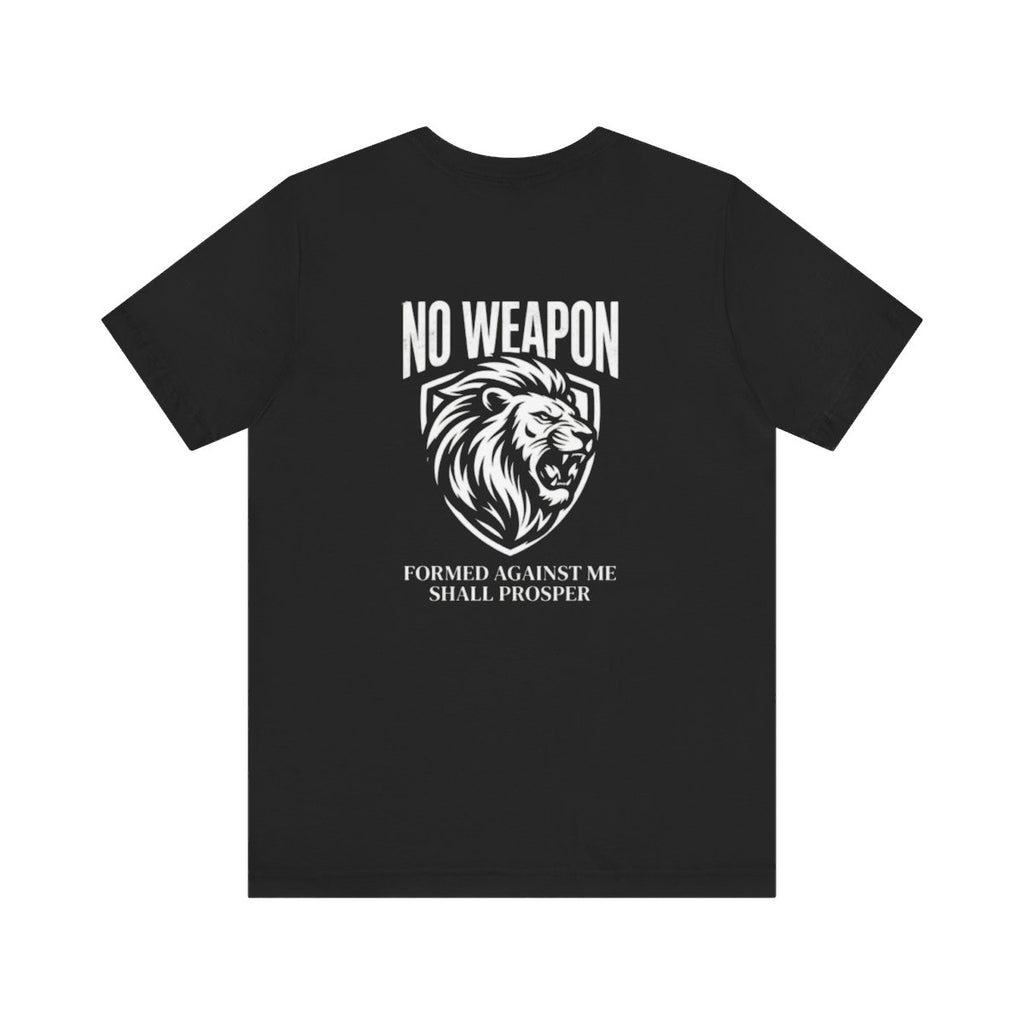 T Shirt No Weapon Formed Against Me Shall Prosper Lion Graphic Faith Tee